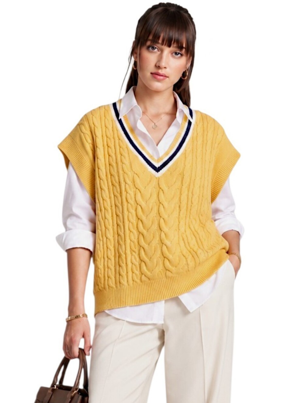 Women's Oversized Sweater Vest - Wild Fable Gold